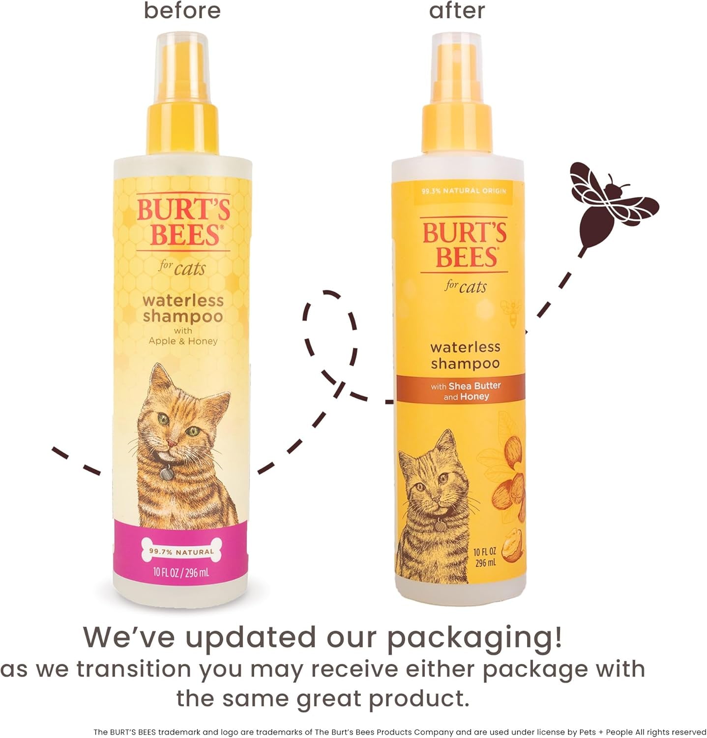 Cat Natural Waterless Shampoo with Apple and Honey | Cat Waterless Shampoo Spray | Easy to Use Cat Dry Shampoo for Fresh Skin and Fur without a Bath | Made in the USA, 10 Oz